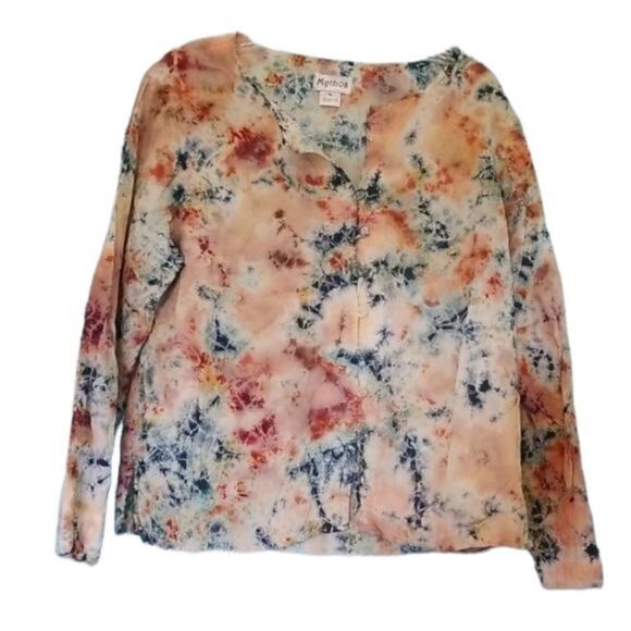 Mythos women's long sleeve 100% cotton floral womens top size medium - Picture 1 of 5